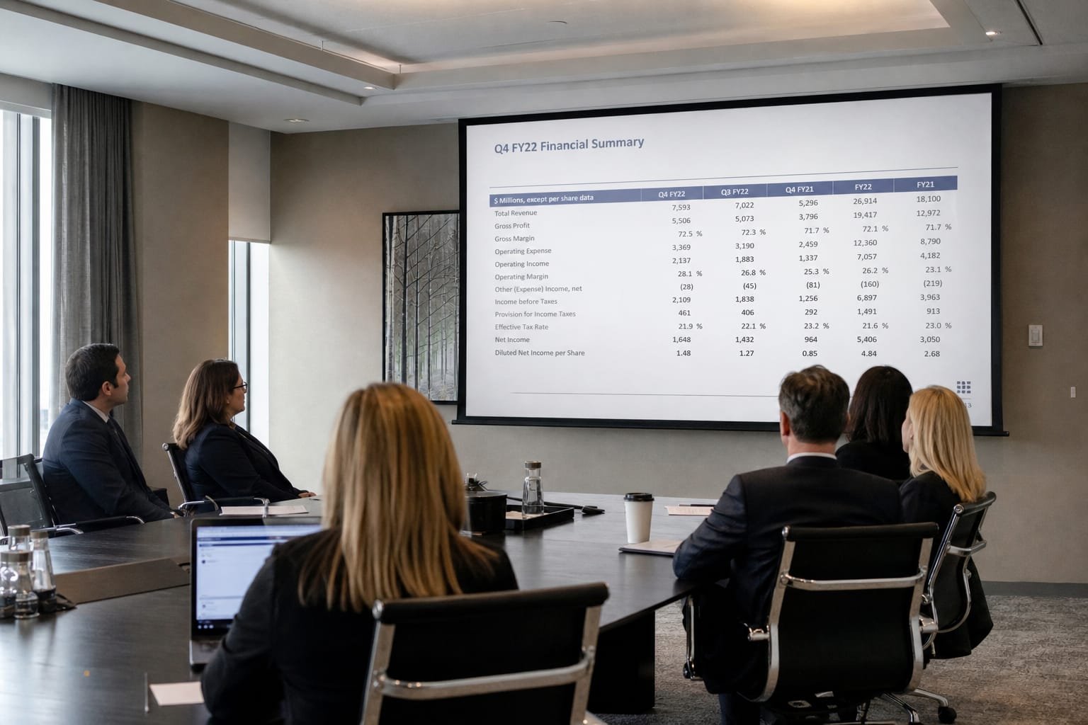 Reunião empresarial com estrutura audiovisual